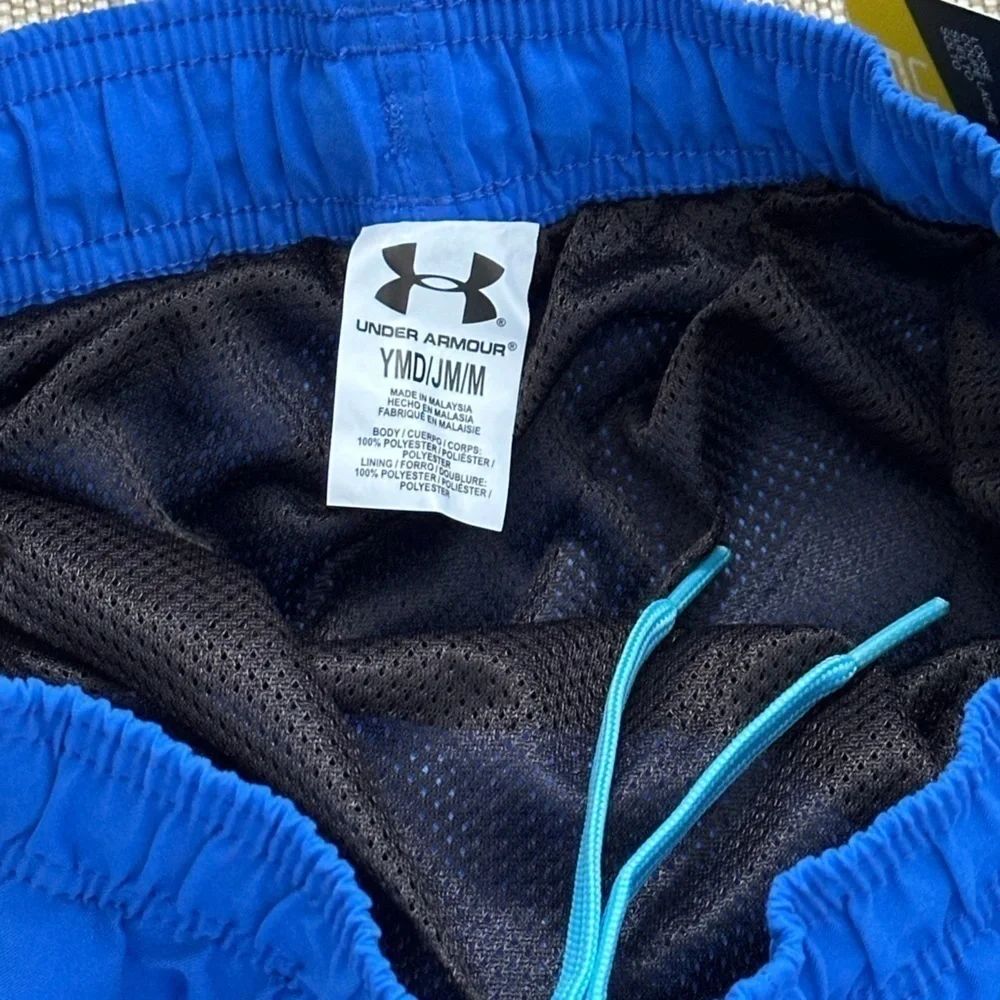 Under Armour Boys Swim Trunks Shorts w/Mesh Brief Elastic Waist w/ Cord UPF 50